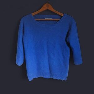 Old Navy Blue Scoop Neck Wide Sleeves Sweater